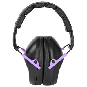 Walker's GWP-FPM1 Passive Ear Muffs in Black and Purple – Comfortable Hearing Protection for Shooting and Shooting Sports