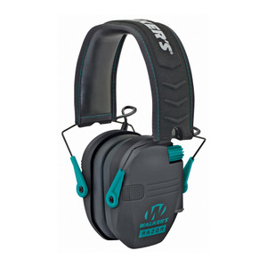 Walker's Razor Electronic Earmuff in Black and Teal - Hearing Protection for Shooting and Hunting