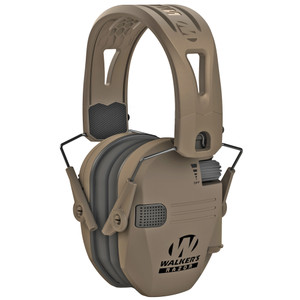 Walker's Razor Tacti-Grip Electronic Ear Muffs in Flat Dark Earth - Noise Reduction and Clear Sound