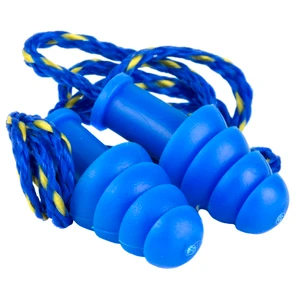 Walker's Blue Rubber Ear Plug with Cord - Comfortable Hearing Protection