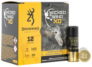 Browning Ammo Wicked Wing XD 12 Gauge Steel Shot - 3 Inch, BB Size, 1 1/4 oz, 1450 fps