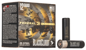 Federal Black Cloud FS Steel 12 Gauge BB Steel Shotshells – 1 1/2 oz, 3.50" Length, 1500 fps, Pack of 25