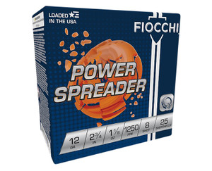 Fiocchi 12 Gauge Exacta Target Loads with Power Spreader - 1 1/8 oz, 8 Shot, 1250 fps, 25 Rounds