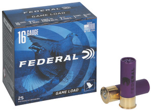 Federal Game-Shok 16 Gauge Lead Shotshells - 1 oz, Shot Size 6, 2.75" Length, 1165 fps, 25 Rounds per Box