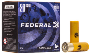 Federal Game-Shok Upland 20 Gauge Shotshells - 2.75-inch, 7/8 oz, Lead Shot, 6 Shot Size, 1210 fps - 25 Rounds per Box