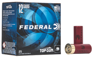 Federal Top Gun 12 Gauge 2.75 Inch 8 Shot Lead Shotshells – 1-1/8 oz, 1200 fps, 25 Rounds per Box