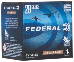 Federal Speed-Shok 28 Gauge Steel Shotshells – 2.75 Inch, 5/8 Oz, Size 6, 1350 fps – Pack of 25