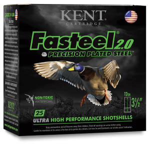 Kent Cartridge Fasteel+ Precision Steel Shotshells for 20 Gauge – 3 Inch, 1 oz, Shot Size 2x4