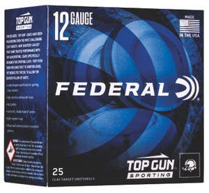 Federal Top Gun 12 Gauge Shotshells, 1 oz, 7.5 Shot, 2.75-Inch, 1300 fps - 25 Rounds per Box