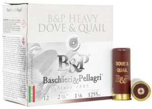 B&P Ammunition Dove & Quail 12 Gauge Shotshells – 2.75 Inch, 1-1/8 Ounce, Shot Size 8, 1255 fps – Perfect for Hunting