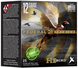 Federal Hi-Bird Fiber Wads 12 Gauge 2.75 inch 1 1/4 oz Shot Size 5 - Pack of 25 Rounds