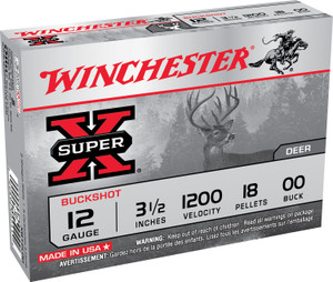 Winchester Ammo Super-X 12 Gauge 3.5 Inch 00 Buckshot – Buffered Lead Shotshells for Hunting