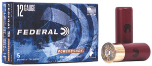 Federal Power-Shok 12 Gauge 4 Buckshot Ammo - 1 1/4 oz, 1325 fps, 5 Rounds per Box