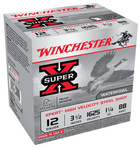 Winchester Ammo WEX12LMBB Super X Xpert High Velocity 12 Gauge Shotshells, 3.5 Inch, 1 1/4 oz BB Shots, 1625 fps