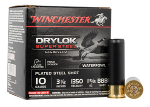 Winchester Ammo XSC10BBB DryLok Steel Shotshells – 10 Gauge, 1 5/8 oz, High Velocity, Plated Steel, 1350 fps