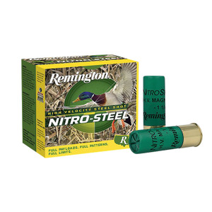 Remington Ammunition Nitro-Steel 12 Gauge High Velocity 3-inch Shotshells - 1 3/8 oz, Size 4, 1300 fps (25 Rounds per Box)