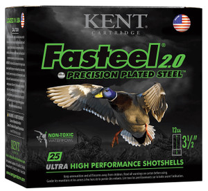 Kent Cartridge Fasteel 2.0 12 Gauge Steel Shotshells Part K123FSP362X4 for Waterfowl Hunting