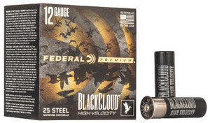 Federal Black Cloud FS Steel 12 Gauge 3-Inch 2 Shot, 1 1/8 oz, 1635 fps, 25 Rounds