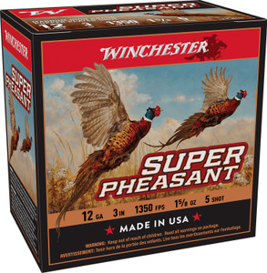 Winchester Ammo X123PH5 Super Pheasant 12 Gauge 3-Inch 1 5/8 oz Copper-Plated Lead Shot for Hunting