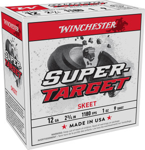 Winchester Ammo Super-Target 12 Gauge 1 oz Lead Shot, 9 Shot Size, 2.75" Length - Reliable Sport Shooting Performance