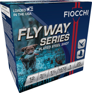 Fiocchi 123ST1 Flyway 12 Gauge Steel Shotshells – 3 Inch, 1 1/8 Oz, 1 Shot Size, 1500 fps for Hunting