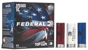 Federal Top Gun 12 Gauge 2.75 inch Hard Shot Shells with Fiber Wad, 1-1/8 oz, Shot Size 8
