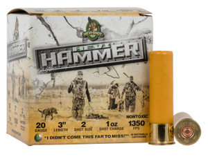 Hevi-Shot HEVI-Hammer 20 Gauge 3-Inch Shotshells with Bismuth Layer, 1 oz, Shot Size 2, 1350 fps