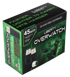 Liberty Ammunition Overwatch 45 ACP 105 Grain Hollow Point Centerfire Handgun Rounds (20 Rounds per Box)
