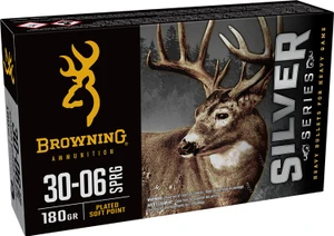 Browning Ammo Silver Series 30-06 Springfield Soft Point Centerfire Rifle Rounds - 180 Grain, 20 Rounds per Box