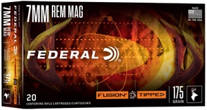 Federal Fusion 7mm PRC Bonded Soft Point Rifle Ammunition - 175 Grain, 20 Rounds Per Box