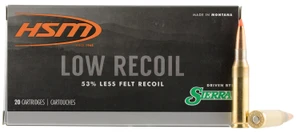HSM 7mm-08 Remington Low Recoil Centerfire Rifle Rounds with Orange Polymer Tip – 140 Grain, 20 Rounds per Box