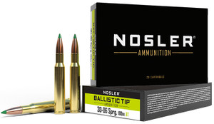 Nosler Trophy 30-06 Springfield Centerfire Rifle Ammunition - 180 Grain Spitzer Ballistic Tip, 20 Rounds per Box