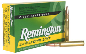 Remington Ammunition Core-Lokt .30-06 Springfield 150 Grain Pointed Soft Point Rifle Rounds (20 Rounds per Box)