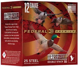 Federal Premium Ultra Steel 12 Gauge Shotshells - 3 Inch, 1 1/4 Ounce, Shot Size 2, 1450 fps