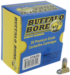 Buffalo Bore Ammunition BBA 27A/20 380 ACP +P Hard Cast Flat Nose 100 Grain Centerfire Handgun Rounds for Home Defense
