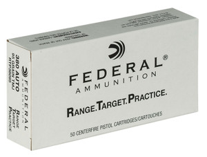 Federal Range Target Practice .380 ACP 95 Grain Full Metal Jacket Centerfire Handgun Rounds - 50 Rounds per Box