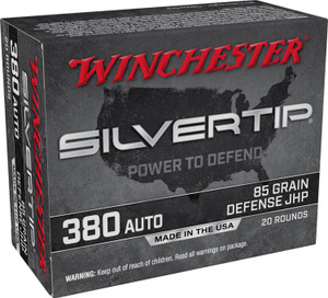 Winchester Ammo W380ST 85 Grain Silvertip Jacketed Hollow Point 380 ACP Defensive Handgun Rounds