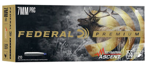 Federal Premium Terminal Ascent 7mm PRC Centerfire Rifle Rounds - 155 Grain, Box of 20