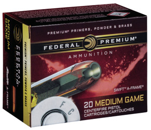 Federal Premium P454SA 454 Casull Centerfire Handgun Rounds - 300 Grain Swift A-Frame for Hunting