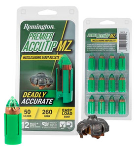 Remington Ammunition R20179 Premier AccuTip .50 Caliber 260 Grain Sabot Slug, 12-Round Box