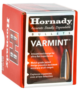 Hornady 2266 Traditional Varmint .224 Caliber 55 Grain Soft Point Bullets, 100 Count