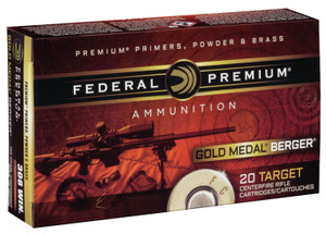 Federal Premium GM65CRDBH130 6.5 Creedmoor Berger Hybrid Open Tip Match Rifle Rounds - 130 Grain, Target Shooting