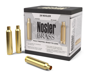 Nosler Custom Brass 28 Nosler Full-Length Rifle Cartridge Cases, 25 Count, Part 10150
