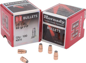 Hornady 2510 Traditional Rifle Bullets .25 Caliber 60 Grain Flat Point, 100 Count