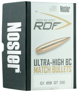 Nosler 49825 RDF Match 6.5mm 140 Grain Hollow Point Boat Tail Bullets, 500 Count