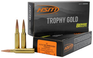 HSM 65X55130VLD 6.5x55 Swedish Hunting Cartridge with Berger VLD Match Bullet