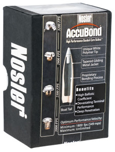 Nosler AccuBond 30 Caliber 150 Grain Spitzer Boat Tail Reloading Bullets, Part 56719
