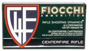 Fiocchi 65CMB 6.5 Creedmoor 129 gr Pointed Soft Point Centerfire Rifle Rounds - Target Shooting Ammunition