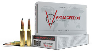 Nosler Varmageddon 6.5 Creedmoor 90 Grain Flat Base Tipped Centerfire Rifle Ammunition - 20 Rounds per Box