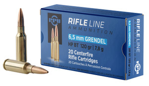 PPU 6.5 Grendel Centerfire Rifle Ammunition - 120 Grain Hollow Point Boat Tail for Hunting